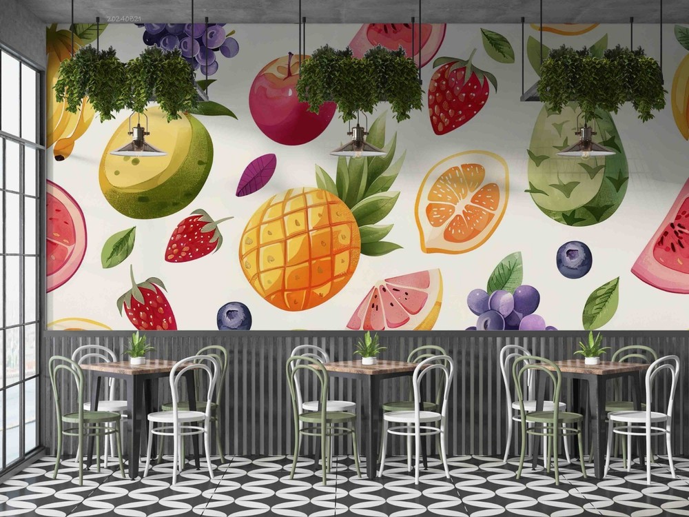 3D Fruit Watercolor Wall Murals Wallpaper Murals Wall Sticker 38
