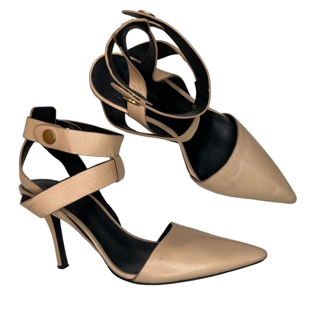 Alexander Wang Sonja Nude Pointed Toe Bandage Heel Pumps Women Size 40