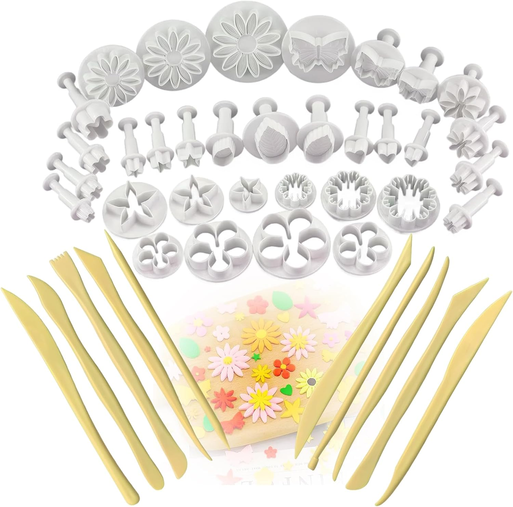 CUNSWEN 43 Pcs Air Dry Clay Tools, DIY Plastic Polymer Clay Molds Tools Set for