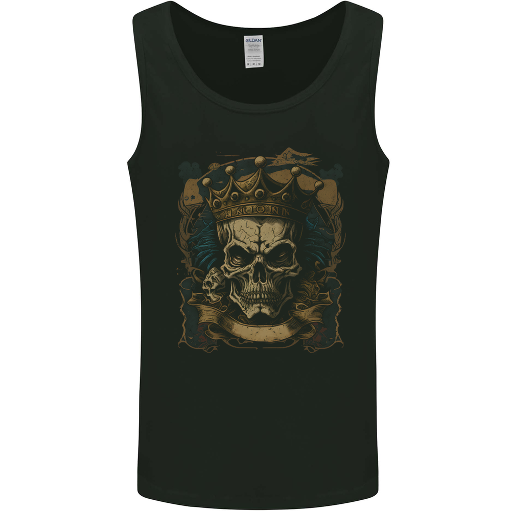 Vintage Gothic Skull King Mens Vest Tank Top