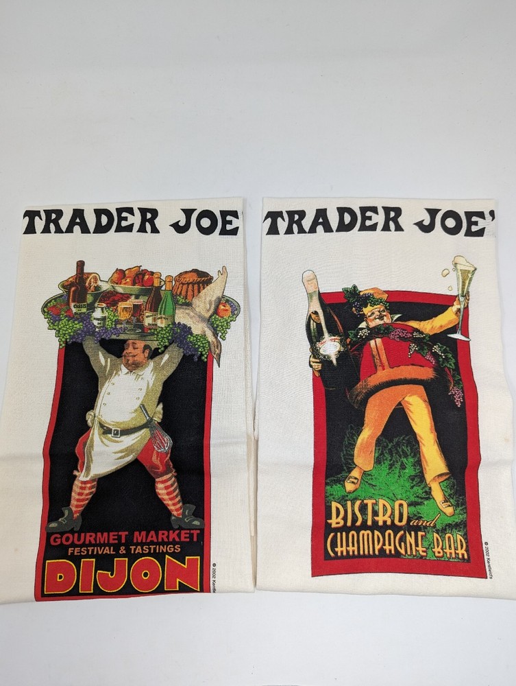 Trader Joe's Tea Towels - Cotton Flour Sack Kitchen Cloth - Set of 2