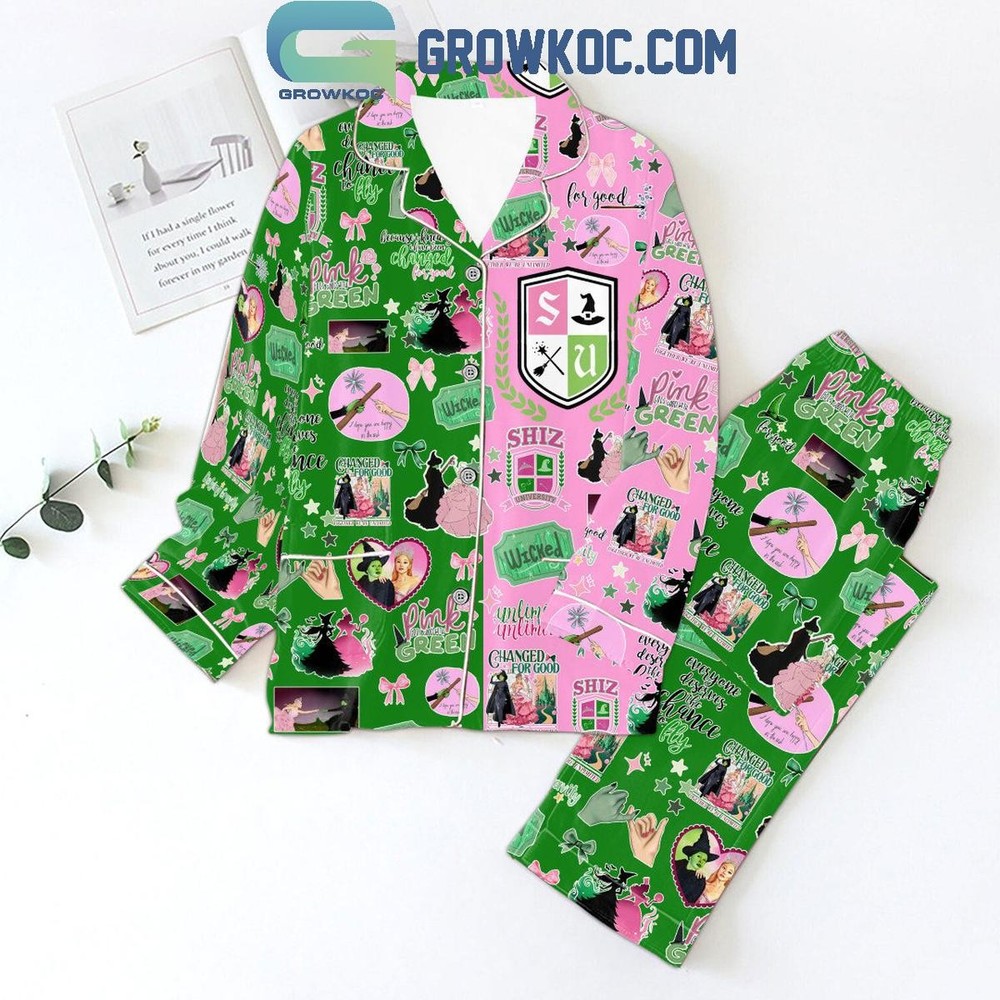 Wicked Changed For Good 2024 Holiday Pajama Set in Soft Polyester
