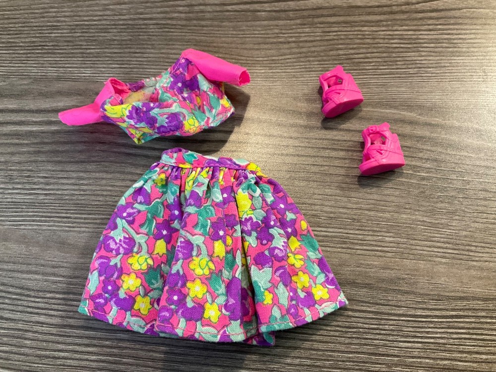Mattel Barbie Doll  Clothes Top Shirt Skirt Shoes Outfit Set Lot