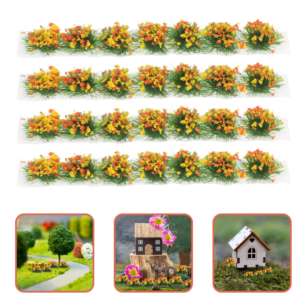 4 Pcs Mini Garden Model Shrubs Craft DIY Flower Grass Tuft