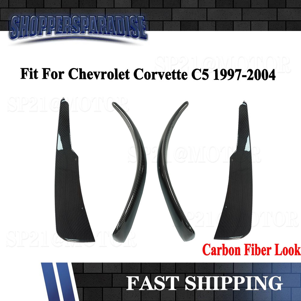 Front Rear XL Extended Splash Guards Mud Flaps For Corvette C5 97-04 Carbon Look