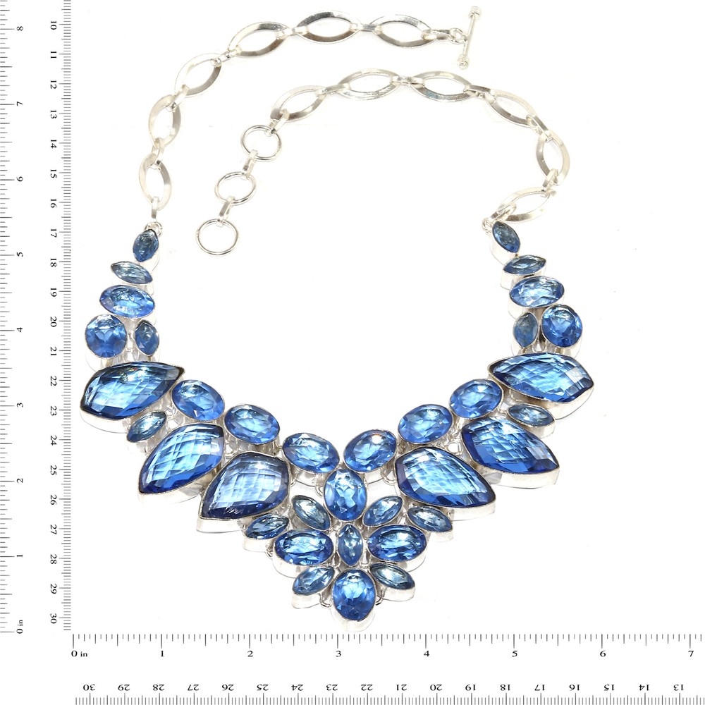 Tanzanite Quartz Friendship Necklace 16-18 Inch Gemstone Jewelry