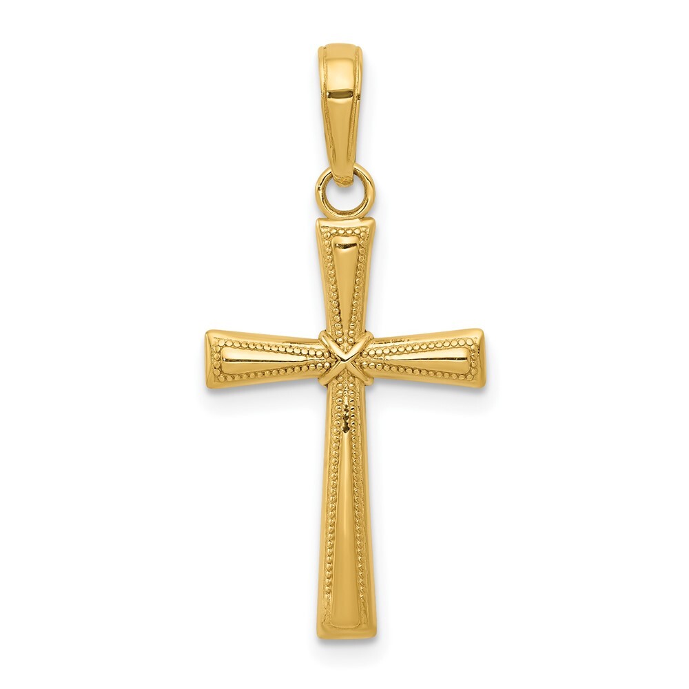 10K Yellow Gold Diamond-cut X Cross Pendant 0.72gm L-28 mm, W-14mm