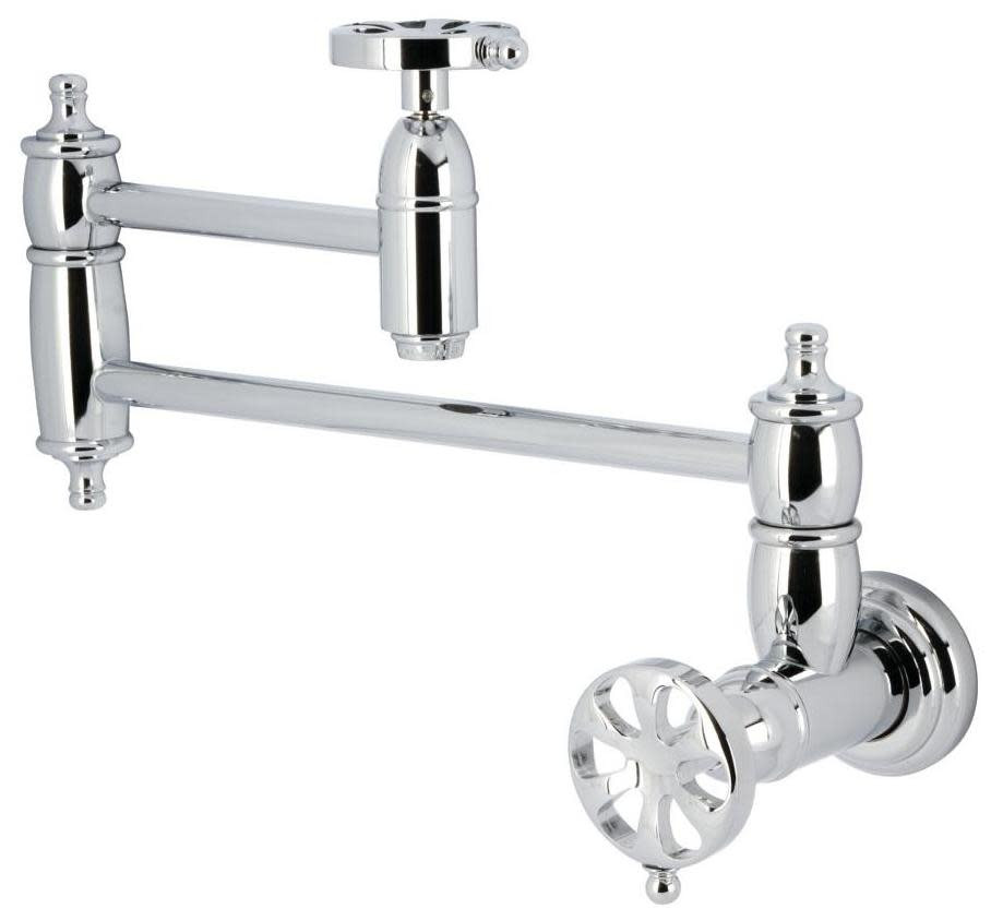 Kingston Brass KS310.RX Belknap 3.8 GPM Wall Mounted 1 Hole Pot - Chrome