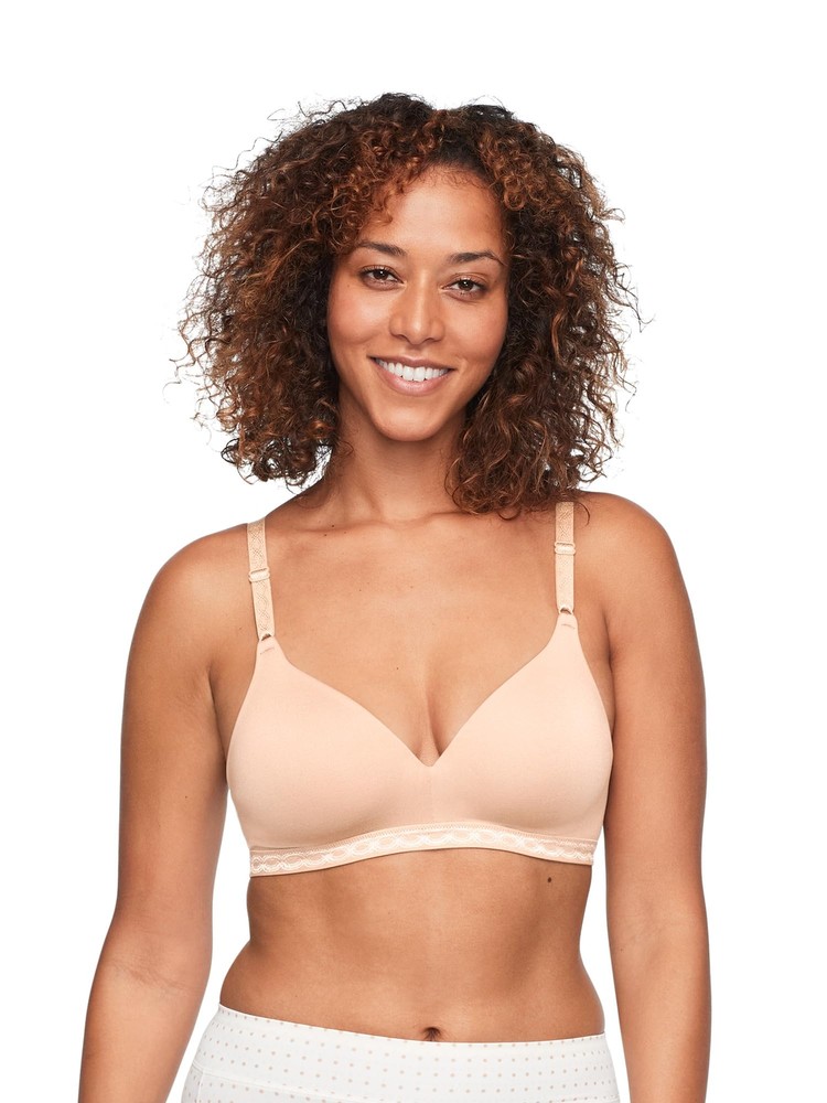 Warner Womens Blissful Wireless Lightly Lined Comfort Bra 40B Butterscotch – Soft Support Everyday Wear  