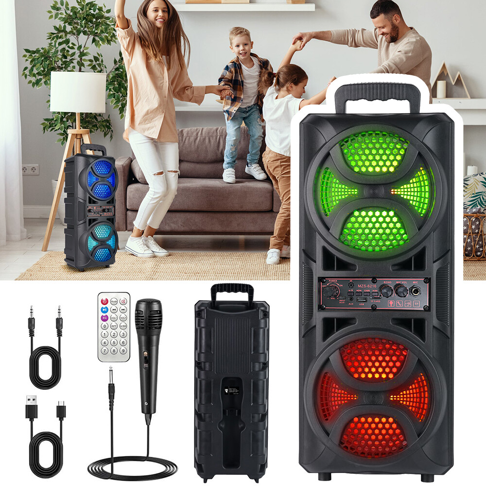 Portable Bluetooth Speaker with Heavy Bass Loud Sound System for Parties
