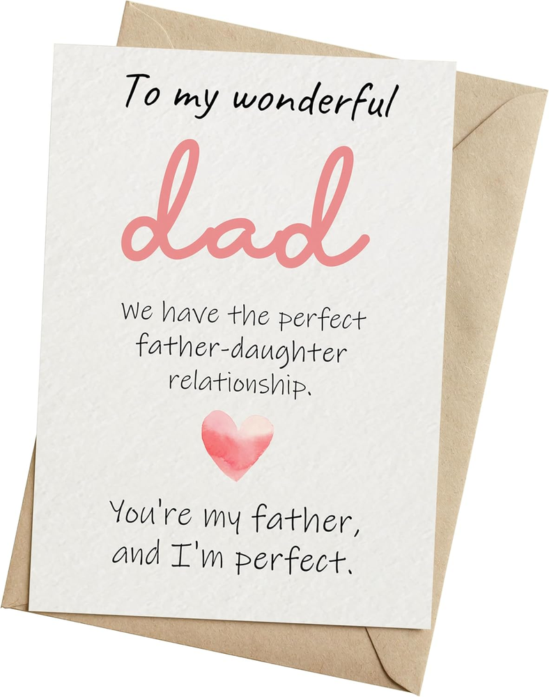 Fathers Day Card from Daughter - to My Wonderful Dad Card - Folded 5