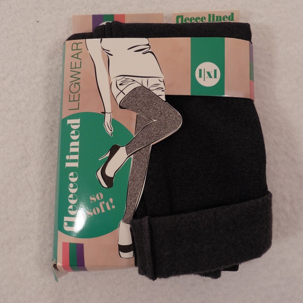 Blue Star Leggings Fleece Lined Women's Gray Performance Stretch Size 1 - XL NWT