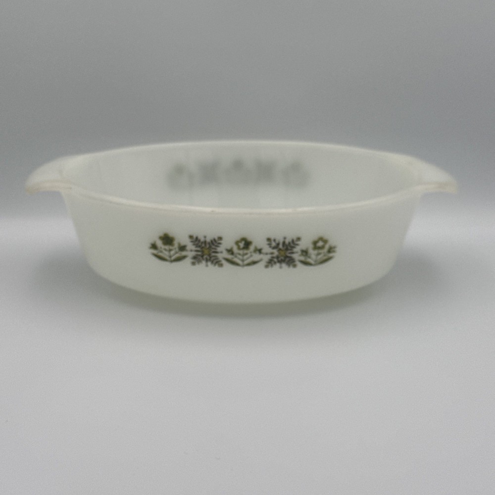 Vintage Anchor Hocking Fire King # 438 Green Meadow 2 Quart QT Casserole Dish