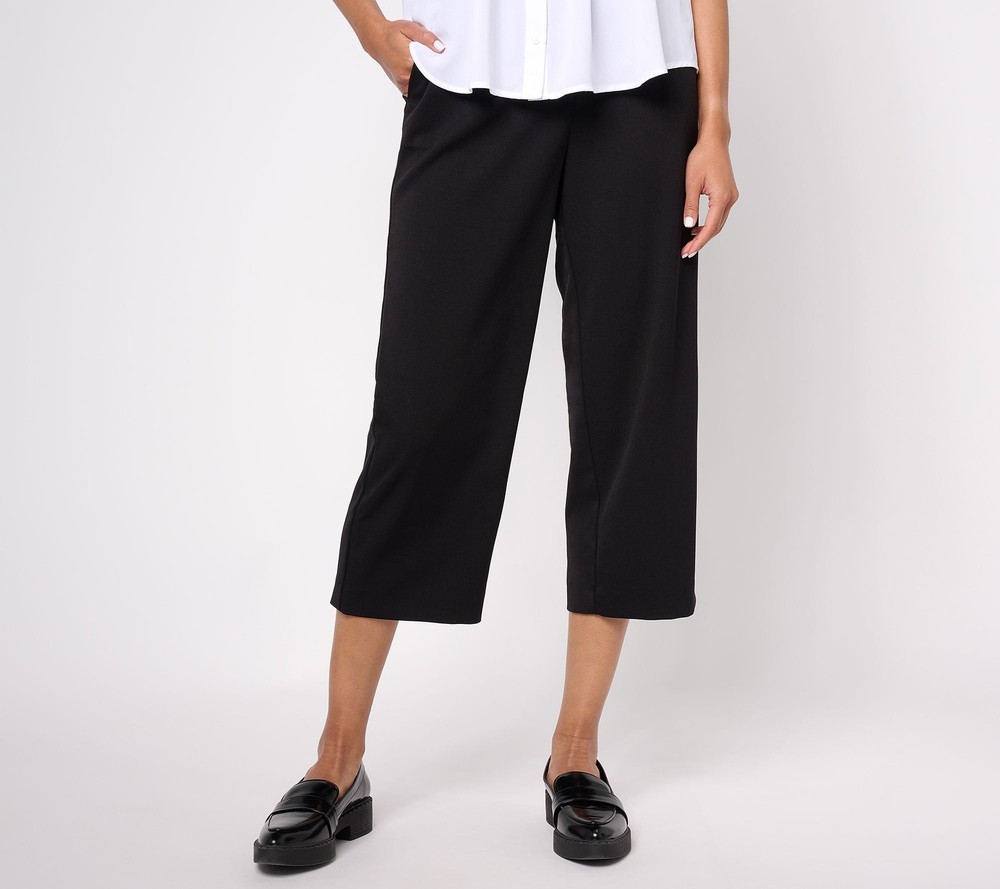 Susan Graver Women's Shorts Sz 14 Tailored by Reg Bi-Stretch Black A615697