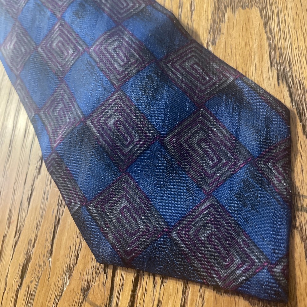 Vintage EUC Fumagalli Silk Geometric Tie Men’s Necktie Made In Spain