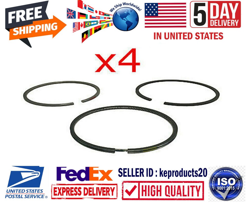 1999-2009 96mm STD 12456338 Piston Rings Set forChevy Vortec LS 4.8L 5.3L 4.8