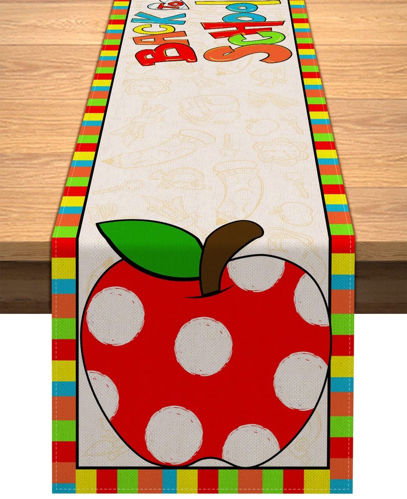 Back to School Table Runner Students Kids First Day of School Party Decoratio...-image