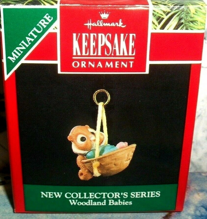 1991 Hallmark Woodland Babies Miniature Chipmunk Ornament #1 in Series NIC