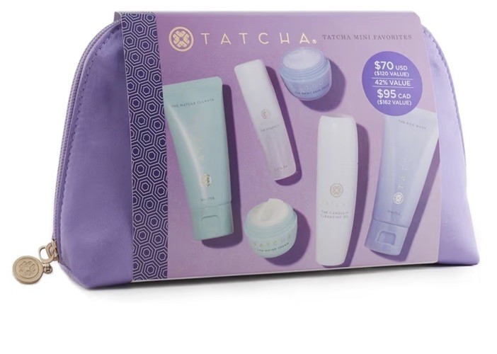 TATCHA Mini Favorites Set | Travel Sized Bestselling Cleansers, Essence