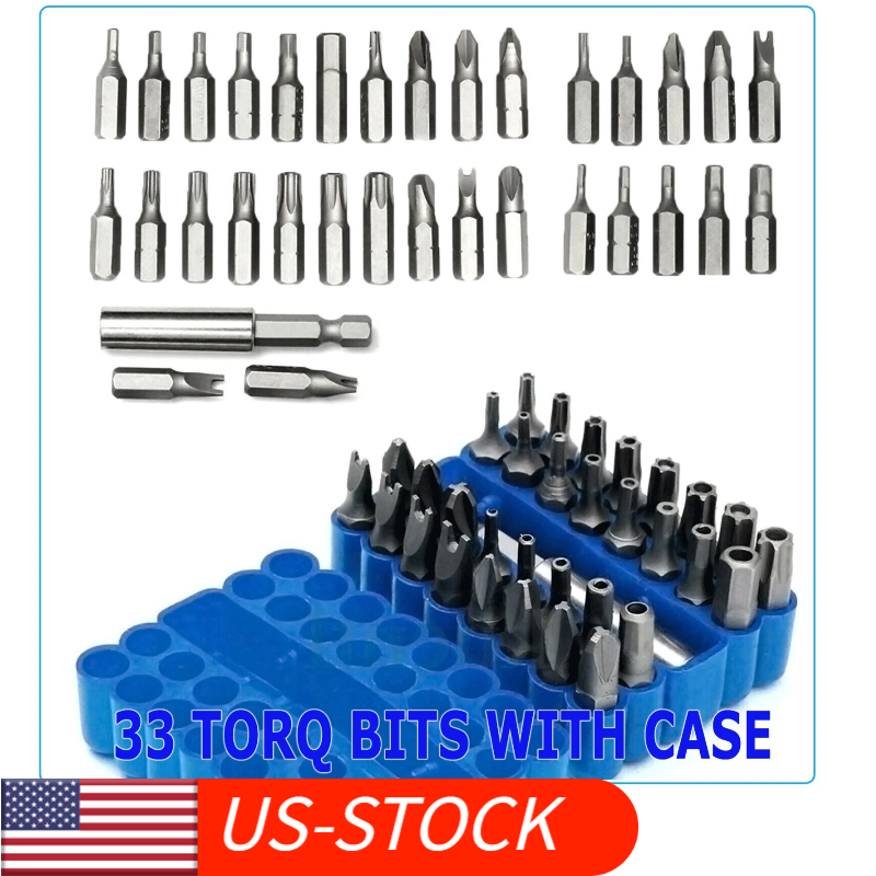 33-Piece Tamper-Proof Security Allen Hex Key & Torx Screwdriver Set New