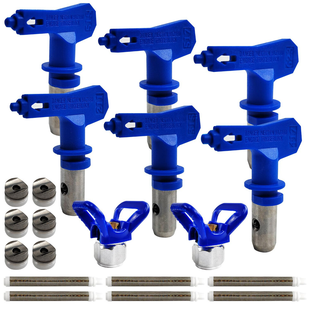 14PCS Airless Spray Gun Tips Nozzle + Seat For Paint Sprayer Tool 211-623 Series