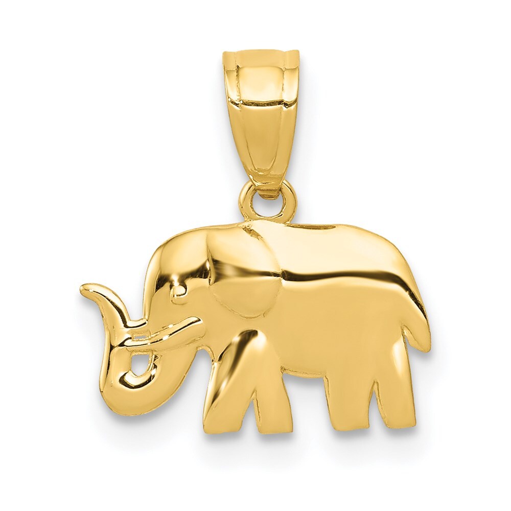 14k Yellow Gold Polished Elephant Pendant 0.6gm L-14.5mm, W-13mm