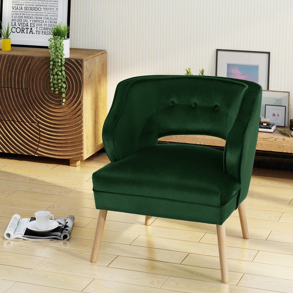 Mid-Century Velvet Accent Chair by Christopher Green
