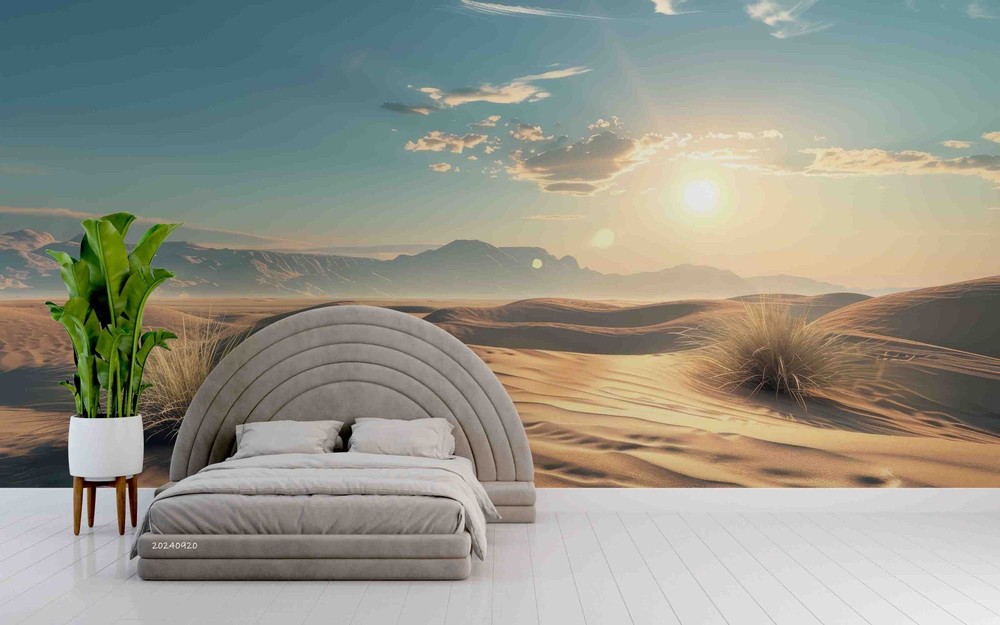 3D Desert Sunset Landscape Wall Murals Wallpaper Murals Wall Sticker