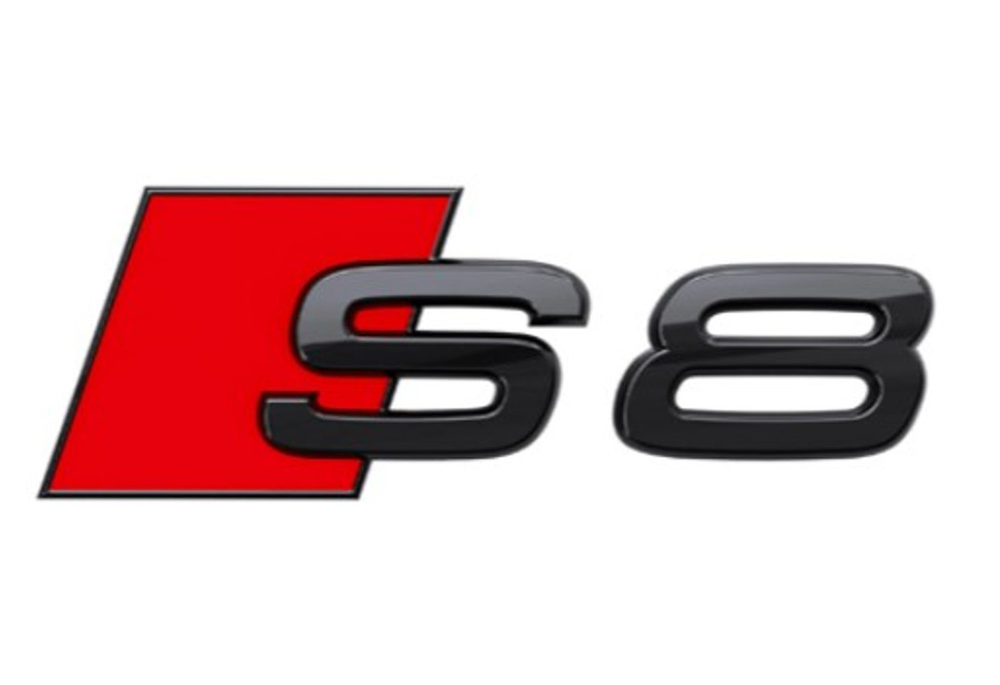 For Audi S8 Car Trunk Badge Rear Boot Back Emblem Sticker Gloss Black Red