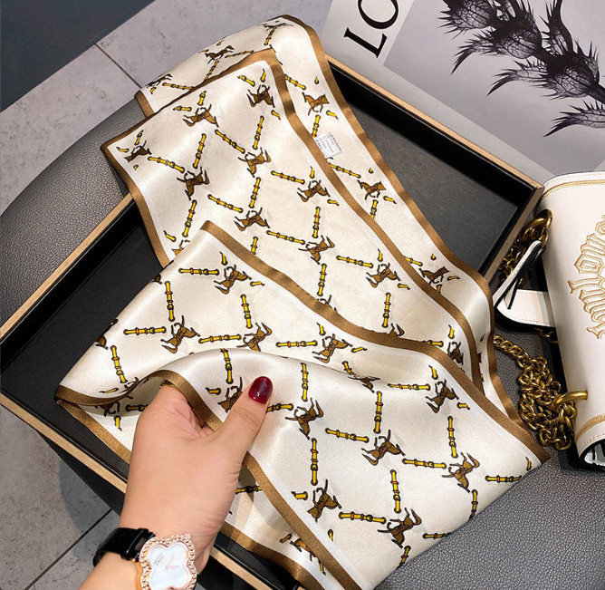 100% Mulberry Silk Scarf 150X15CM Women’s Long Double-Sided Print