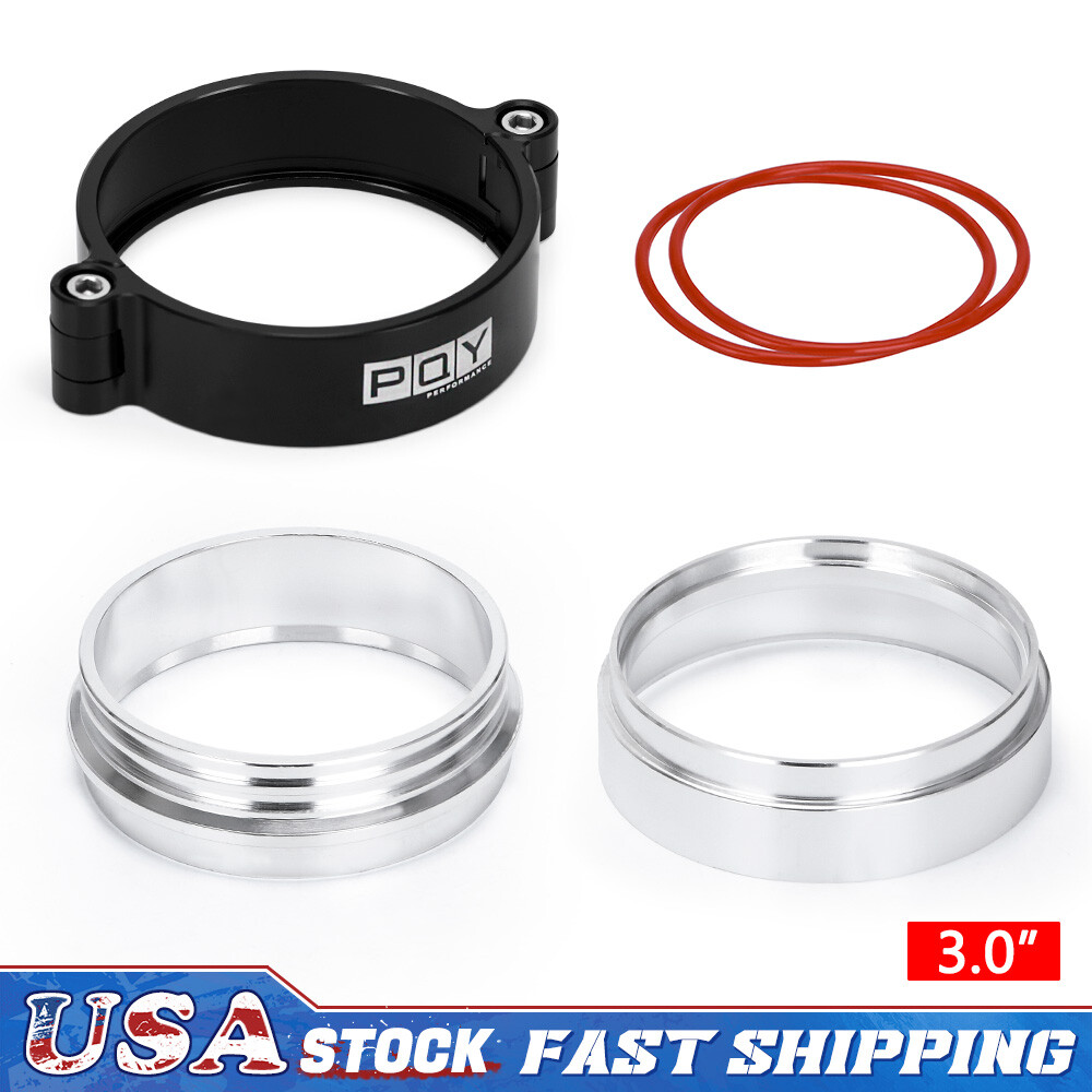 76mm 3 Inch Aluminum HD Clamp Intake V-band Clamp Intercooler Pipes Black