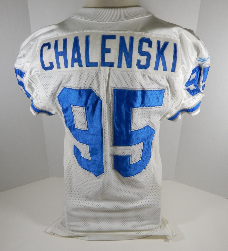 1995 Detroit Lions Mike Chalenski #95 Game Used White Jersey DP06937