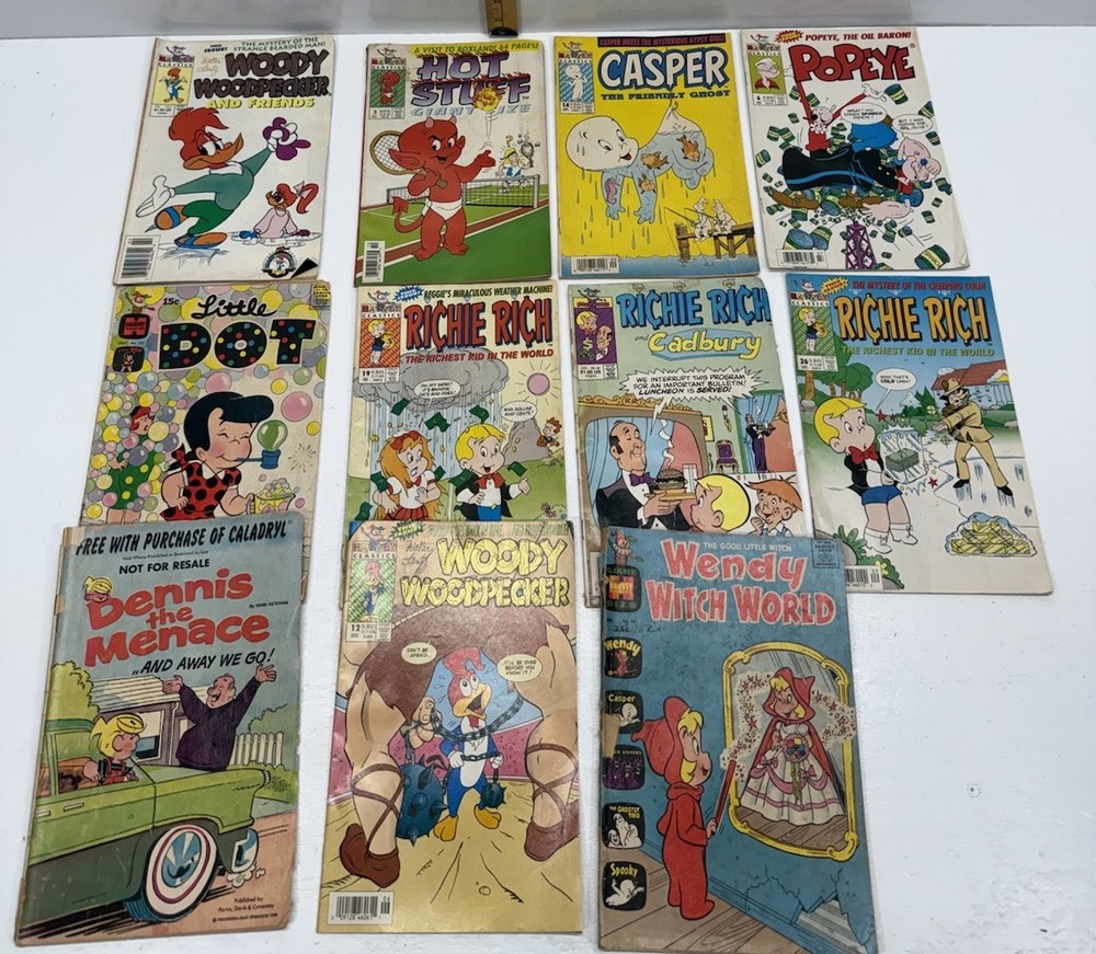 Harvey Comics Lot - Richie Rich, Casper, Hot Stuff,  Wendy, Woody Woodpecker