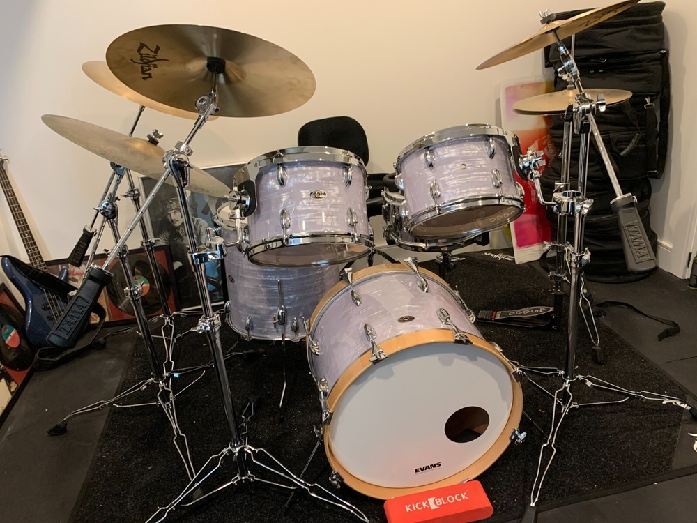 Slingerland/Precision Hybrid 4 Piece Set Vintage White Marine Pearl Mahogany