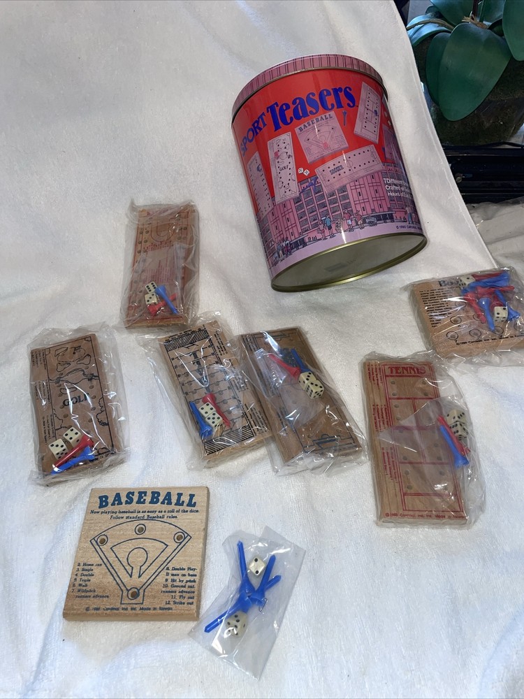 Cardinal Industries Inc.,1990 Sport Teasers Peg Games in Tin..with Instructions