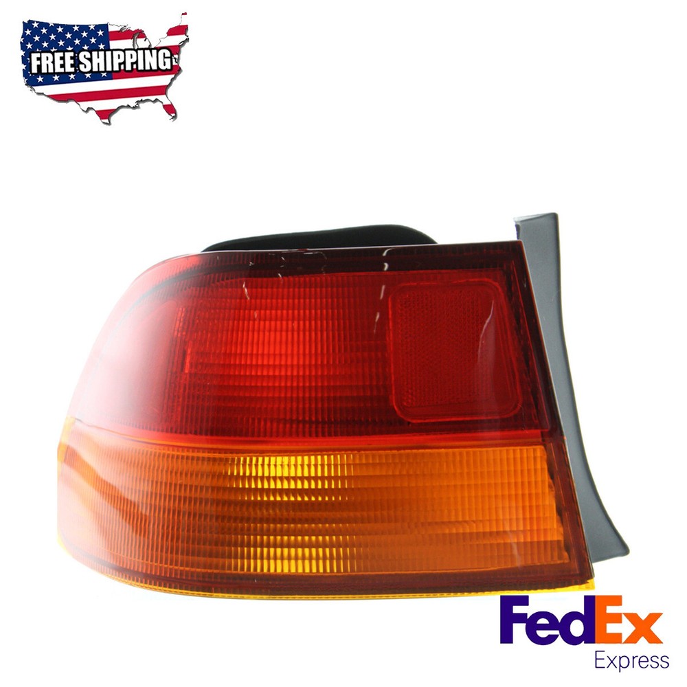 Tail Light Amber & Red Lens Driver Side Outer Halogen Fits 1996-1998 Honda Civic