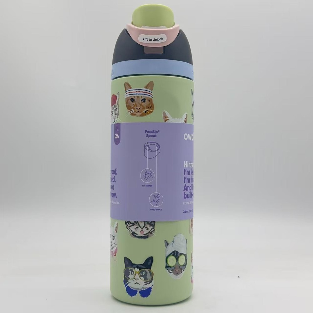 Owala 24oz FreeSip Water Bottle Cat Collage Catwala Urban Outfitters Exclusive
