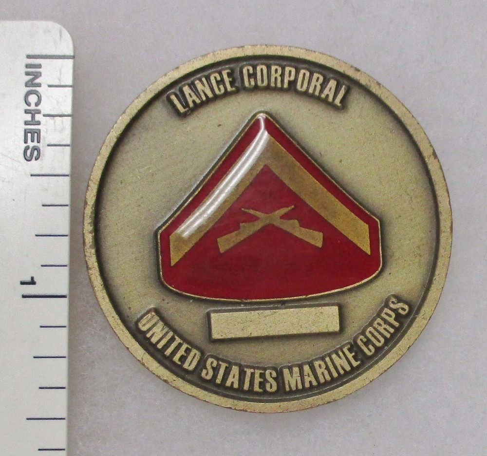 CHALLENGE COIN US MARINE CORPS LANCE CORPORAL RANK STRIPE USMC EGA Original