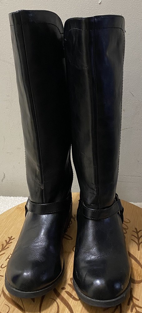 Cherokee Black Riding Boots Western Southwestern Knee High Size 5
