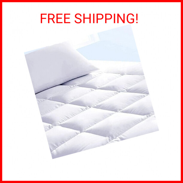 Queen Mattress Topper and Pad Cover Extra Thick Luxury Down Alternative Pillow T