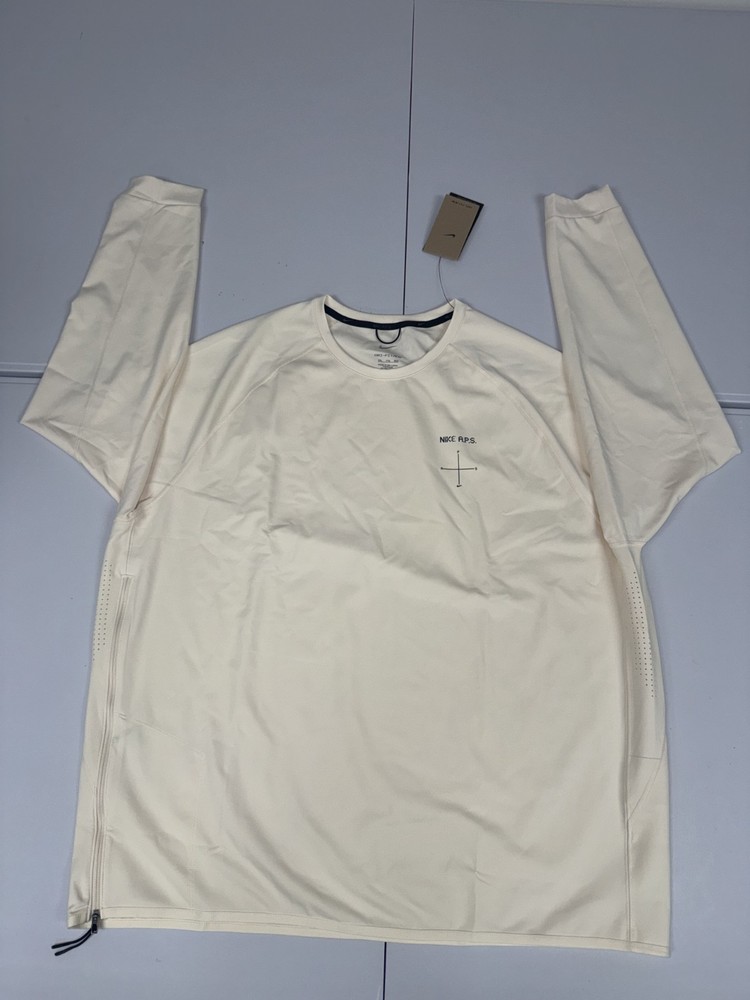 Nike APS Shirt Mens Beige Stealth Long Sleeve Dri FIT ADV Versatile Crew XL