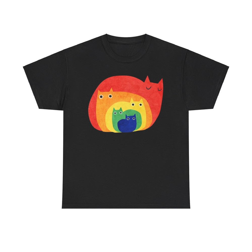 Rainbow Cats Cat Art Pride Day Unisex Gildan T-Shirt-image