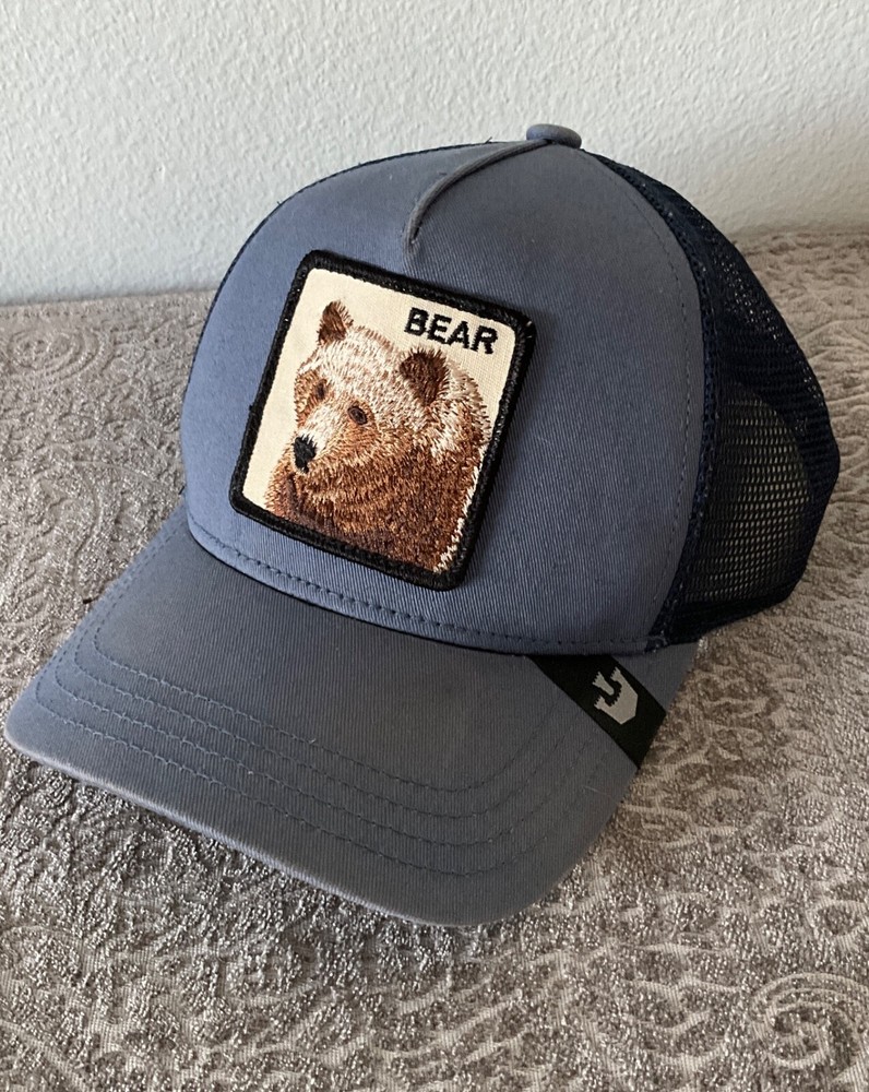 Goorin Bros Animal Farm Trucker Baseball Snapback Hat Cap Big Bear Blue