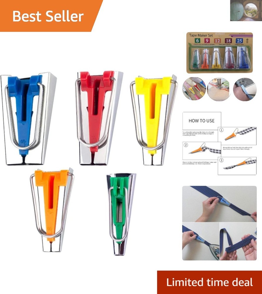 Bespoke Bias Tape Makers Set: 1/4'' to 1'' Sizes for Customized Sewing Projects