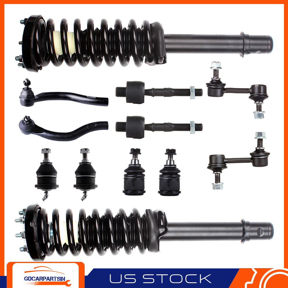 12pc Suspension Kit for 2003-2007 Honda Accord - Struts, Springs, Sway Bars, Tie Rods