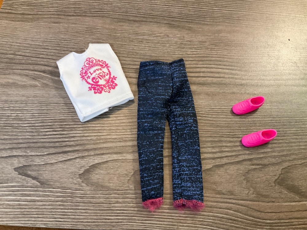 Mattel Barbie Doll Clothes Top Shirt Capris Pants Shoes Outfit Lot