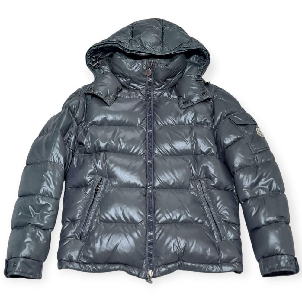 MONCLER Maya Down Jacket Size 0 Gray | Authentic | Discoloration | Unisex