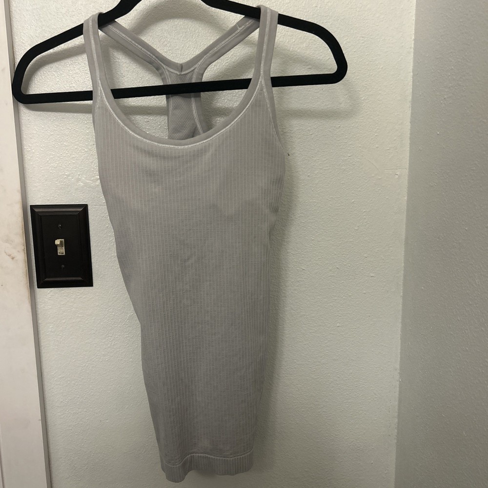 Lululemon Tank Top Striped Athletic Racerback Sleeveless Activewear Gray Small