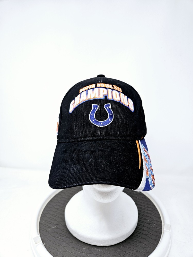 NFL Super Bowl XLI Champions Colts Hat Cap Black Strap Embroidered NFL Used
