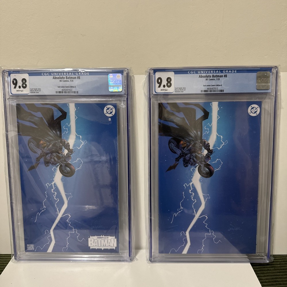 9.8 CGC ABSOLUTE  BATMAN #8 X2 Virgin/Trade DARK KNIGHT HOMAGE REDCODE 2 BOOKS!